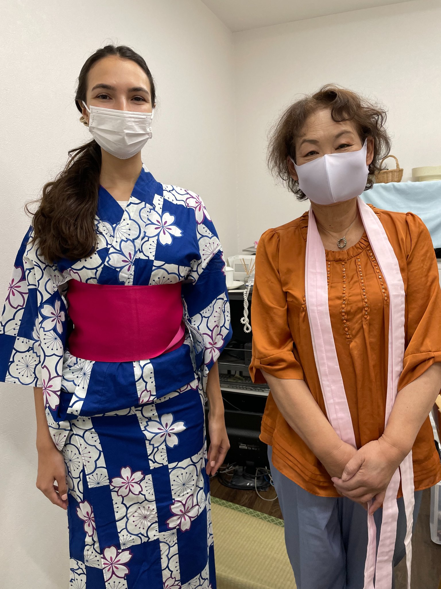 浴衣体験（学生と先生）